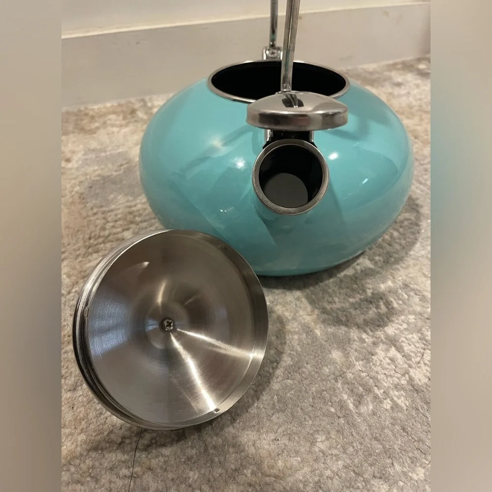 Chantal Enamel-on-Steel Vintage Tea Kettle Aqua Turquoise MSRP $95